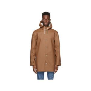 STUTTERHEIM Mens Stockholm Brown Water Repellant, Raincoat Jacket XL